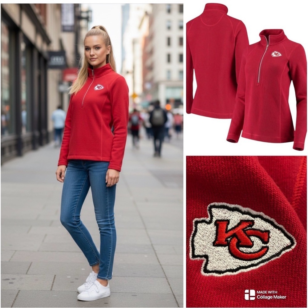 Kansas City Chiefs Tommy Bahama Red Quarter-Zip Pullover